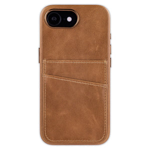 heavy duty stitched on pockets for 2 cards genuine leather wallet iphone case