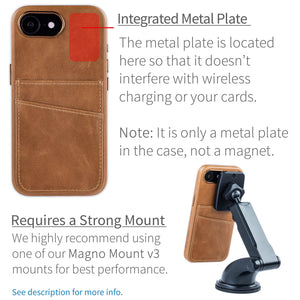 iphone 16e m2gl metal plate location for magnetic mounting on leather card case