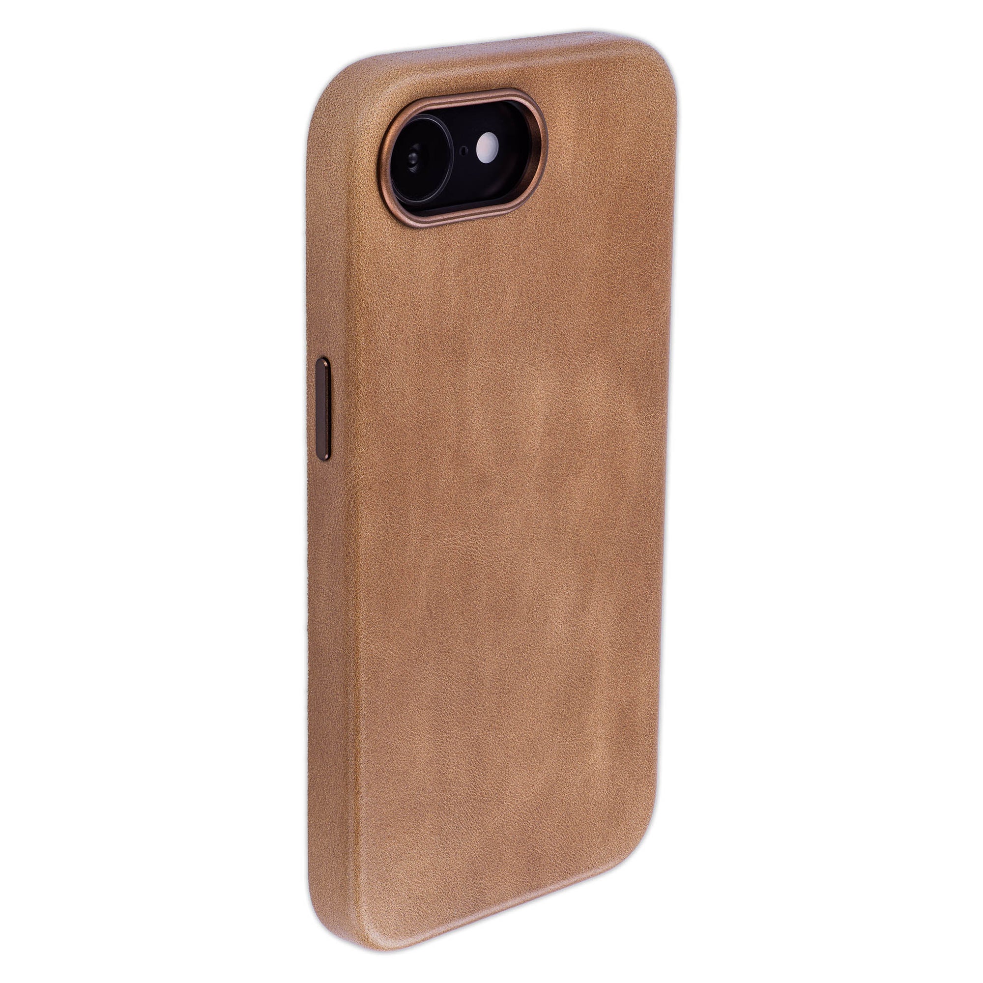 genuine leather slim case for iphone 16e metal camera ring and buttons