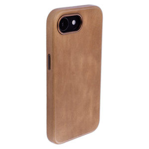 genuine leather slim case for iphone 17e and 16e metal camera ring and buttons