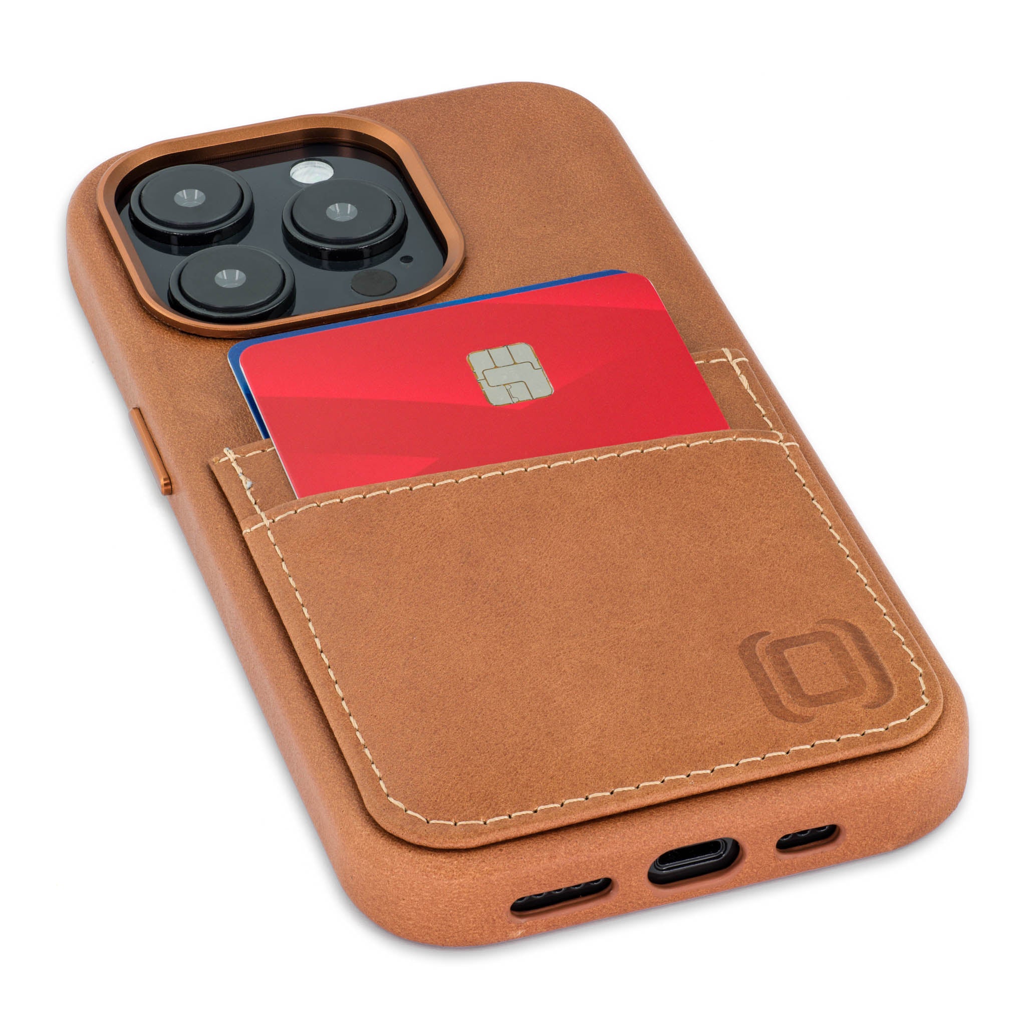 iPhone 14 Pro Genuine Leather M2GL Card Case [Light Brown]