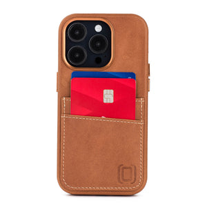 iPhone 14 Pro Genuine Leather M2GL Card Case [Light Brown]