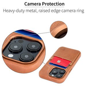 iPhone 14 Pro Genuine Leather M2GL Card Case [Light Brown]