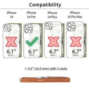 iPhone 14 Pro Genuine Leather M2GL Card Case [Light Brown]