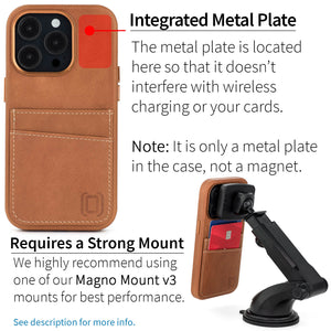 iPhone 14 Pro Genuine Leather M2GL Card Case [Light Brown]