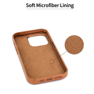 iPhone 14 Pro Genuine Leather M2GL Card Case [Light Brown]