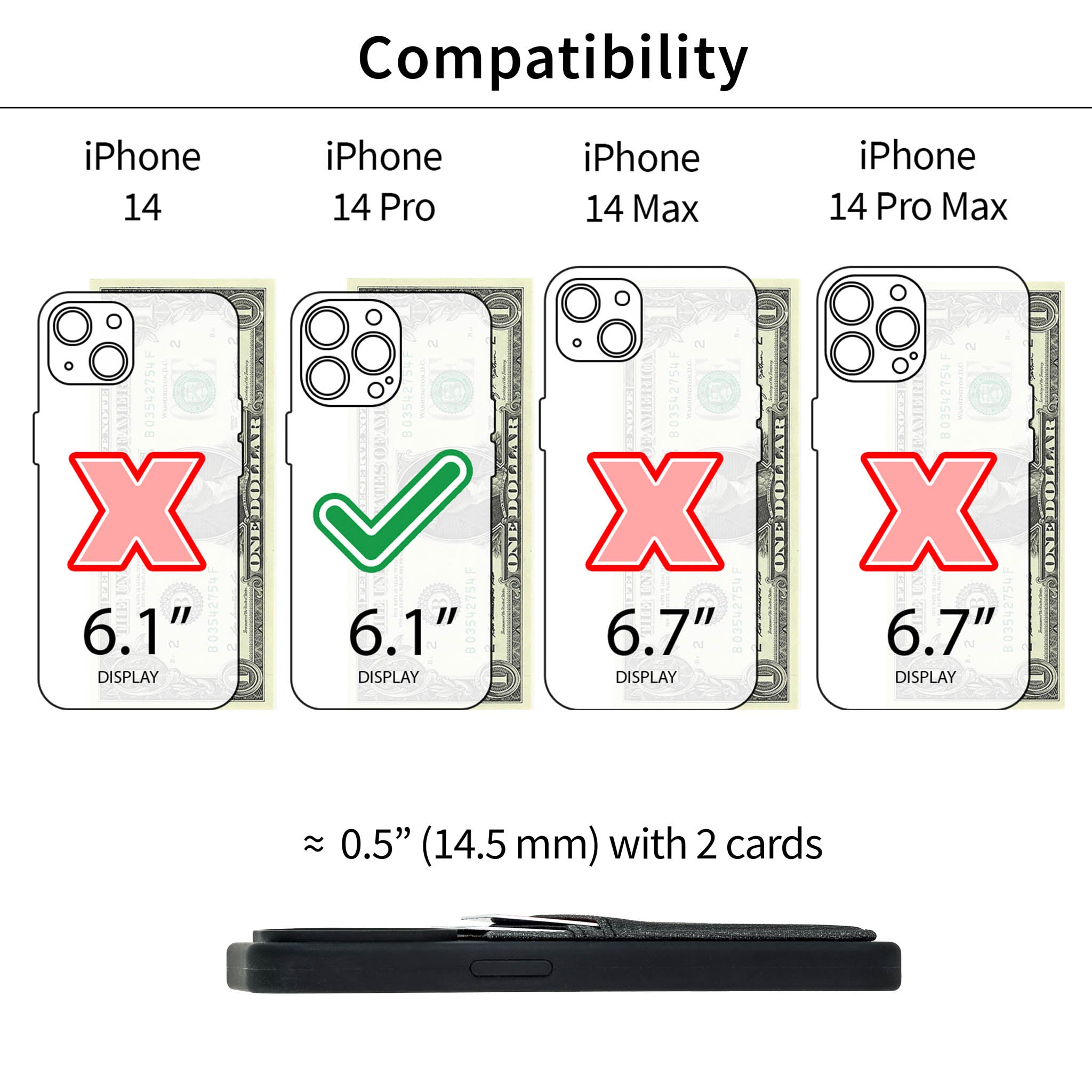 iPhone 14 Pro Silicone M2L Card Case [Black]