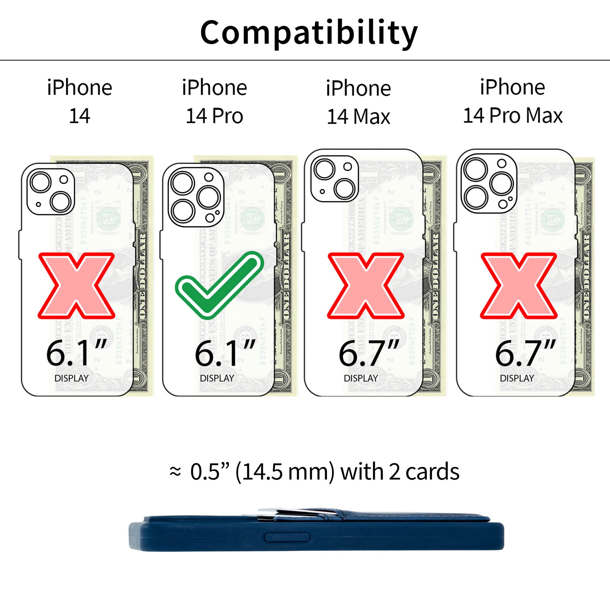 iPhone 14 Pro Silicone M2L Card Case [Navy]