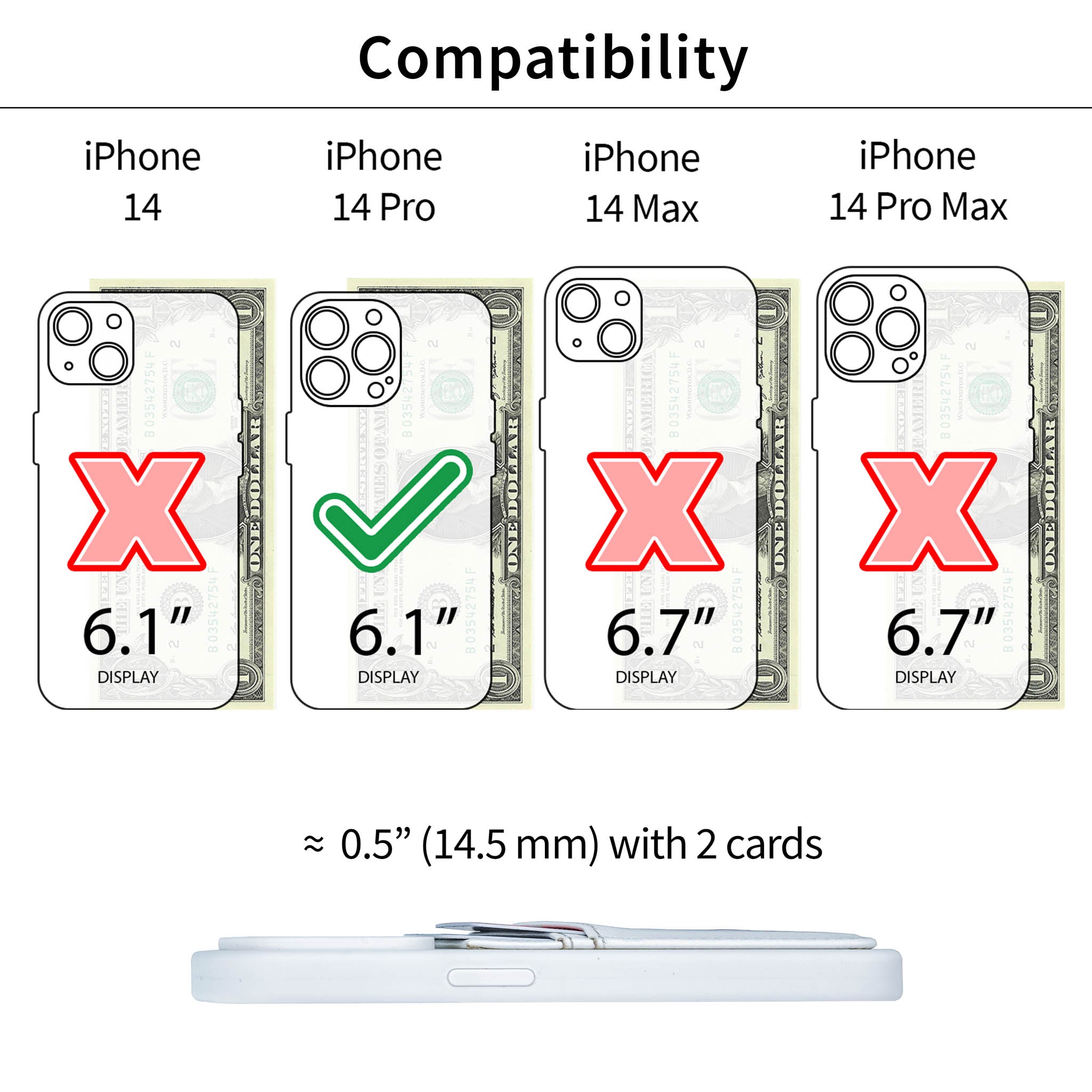 iPhone 14 Pro Silicone M2L Card Case [White]