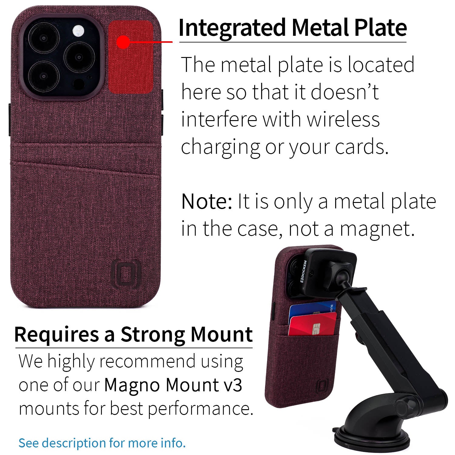 iPhone 14 Pro Luxe M2 Card Case [Burgundy]