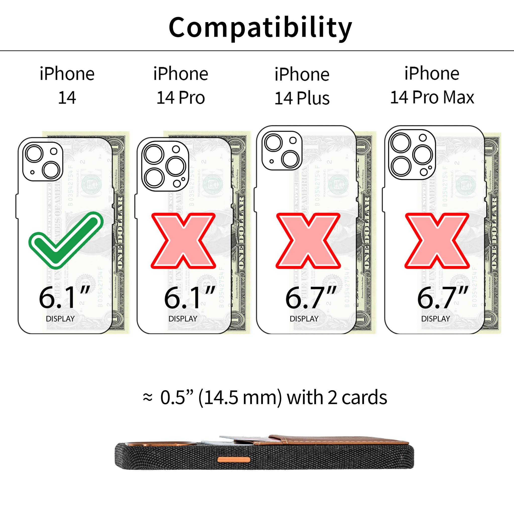iPhone 14 Fabric M2F Card Case [Light Brown]