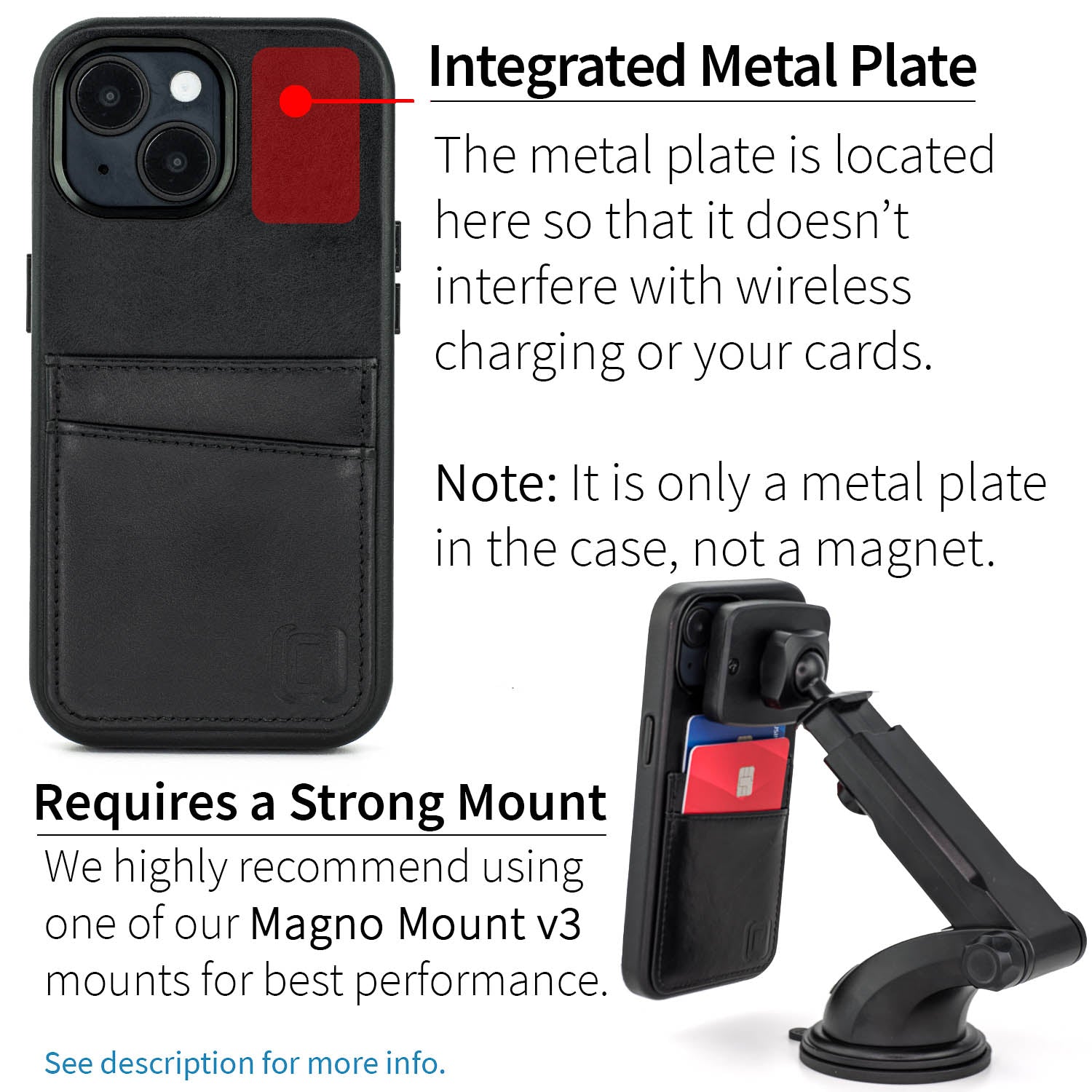 iPhone 14 Genuine Leather M2GL Card Case [Black]