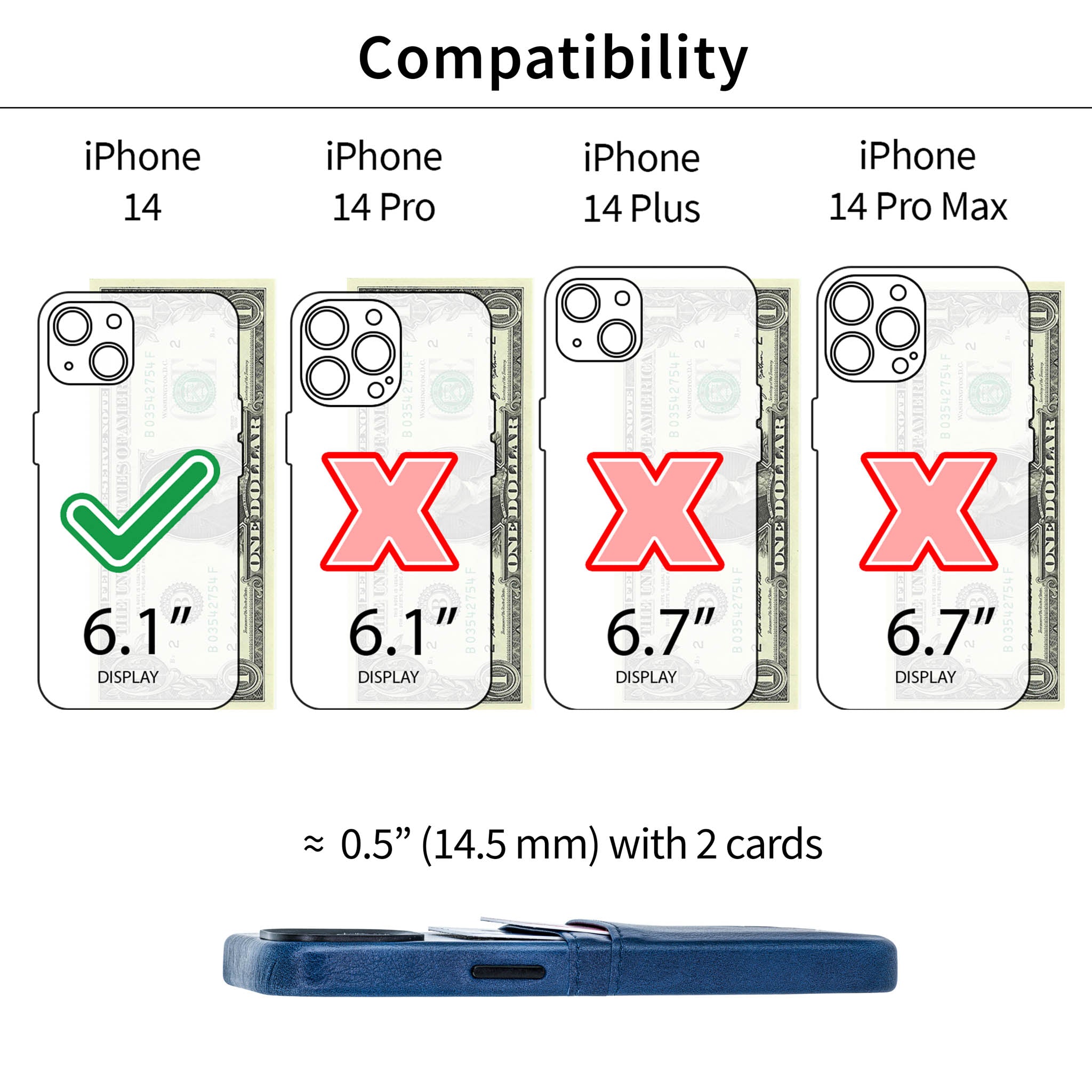 iPhone 14 Exec M2 Card Case [Navy]