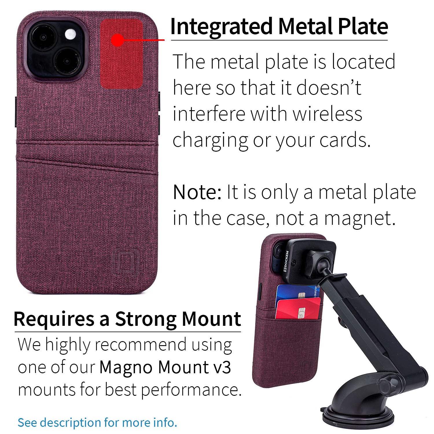 iPhone 14 Luxe M2 Card Case [Burgundy]