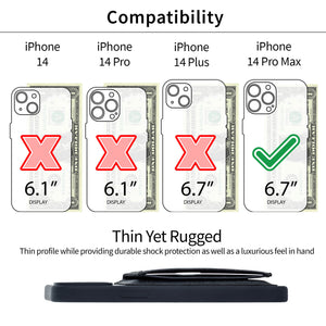 iPhone 14 Pro Max Flip Card Case [Black]