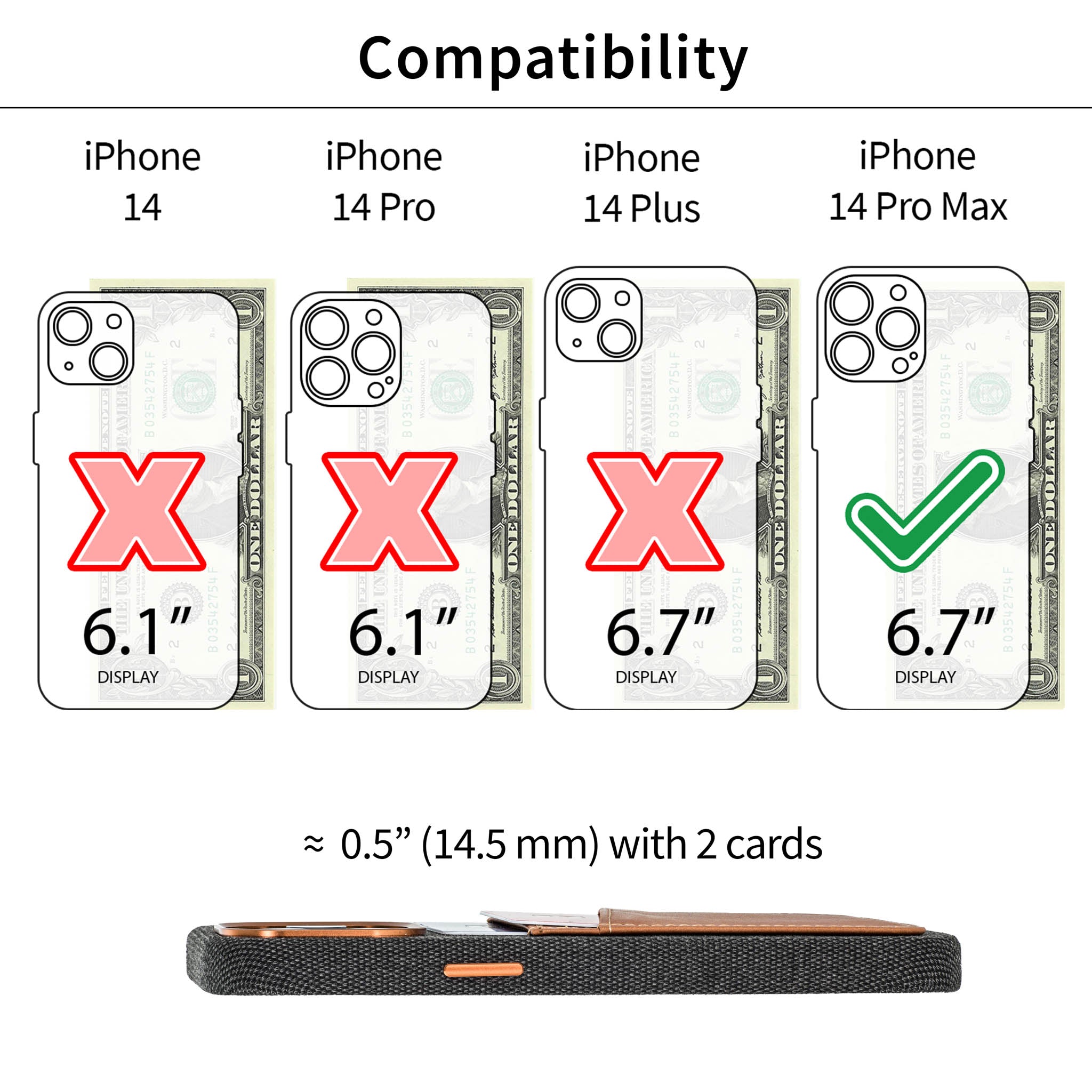 iPhone 14 Pro Max Fabric M2F Card Case [Light Brown]
