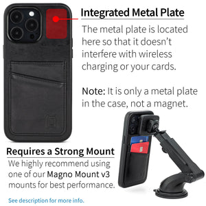iPhone 14 Pro Max Genuine Leather M2GL Card Case [Black]