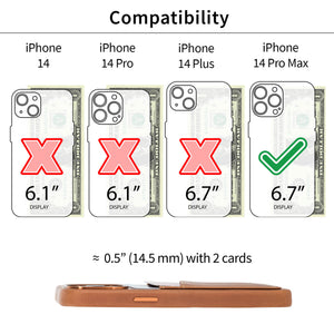 iPhone 14 Pro Max Genuine Leather M2GL Card Case [Light Brown]