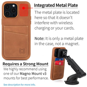 iPhone 14 Pro Max Genuine Leather M2GL Card Case [Light Brown]