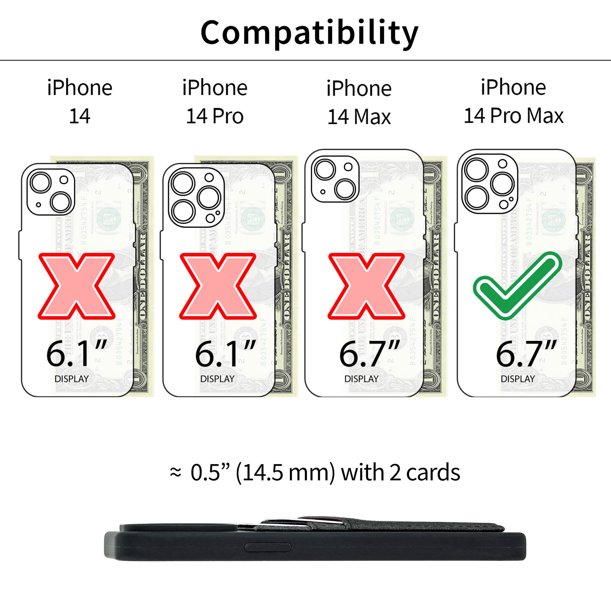 iPhone 14 Pro Max Silicone M2L Card Case [Black]