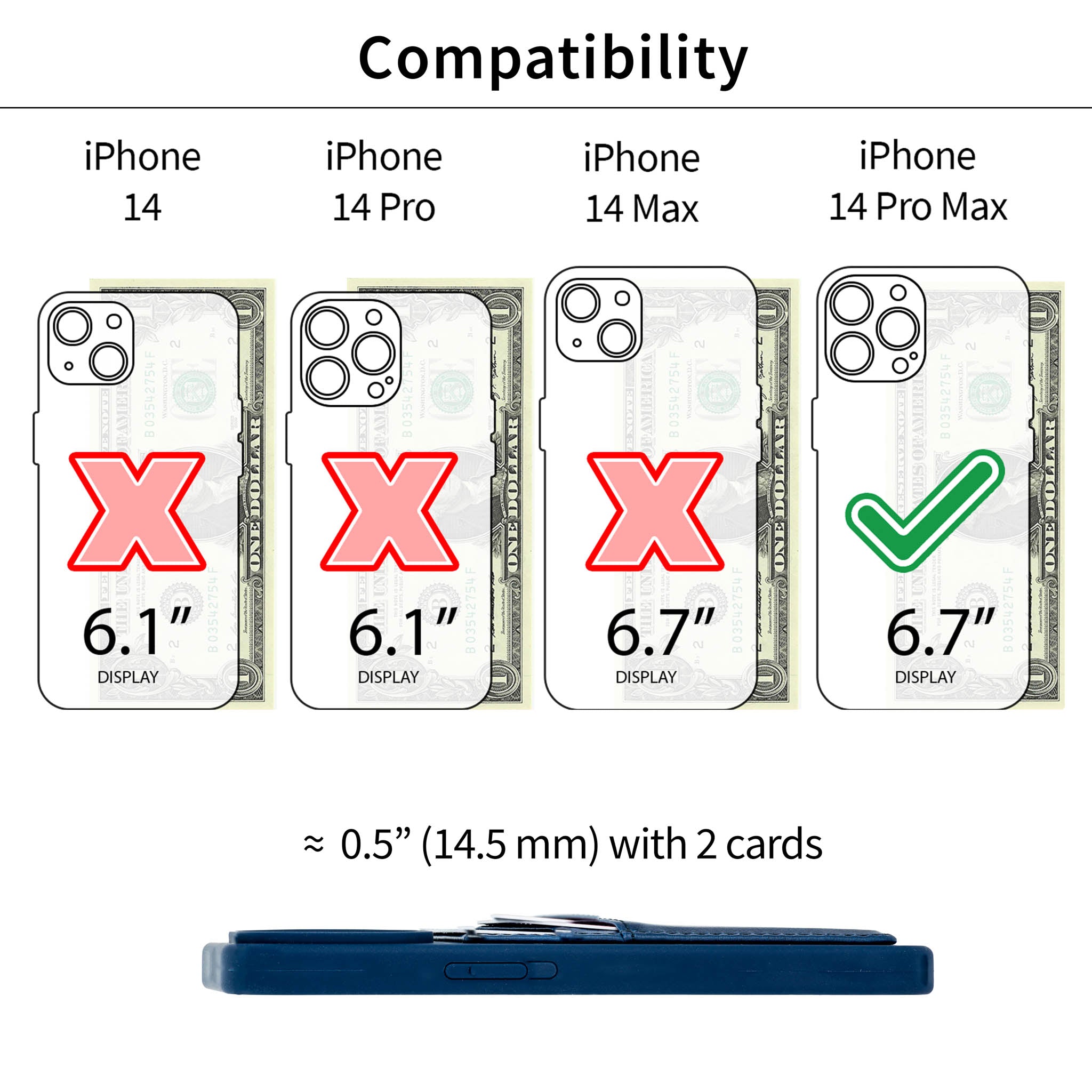 iPhone 14 Pro Max Silicone M2L Card Case [Navy]