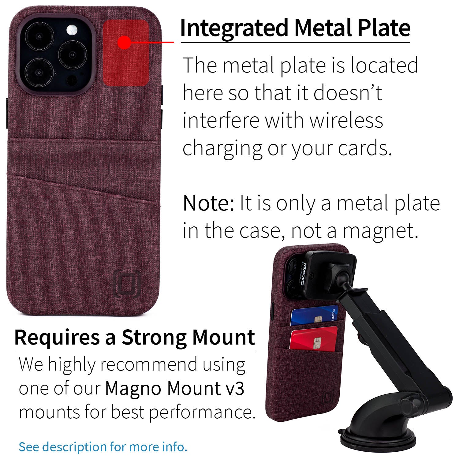 iPhone 14 Pro Max Luxe M2 Card Case [Burgundy]