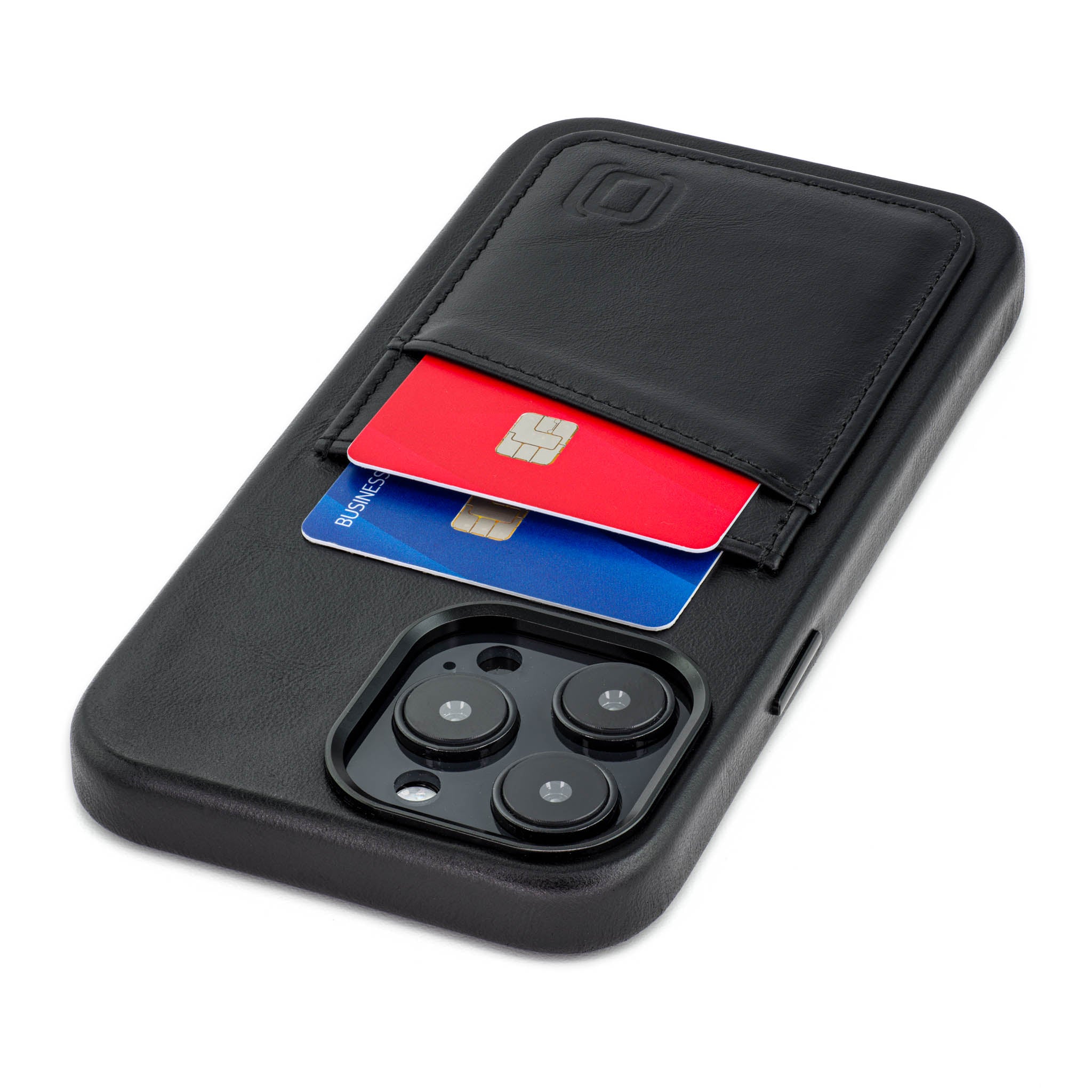Dockem iPhone 15 Pro Max Genuine Leather M2GL Card Case [Black]