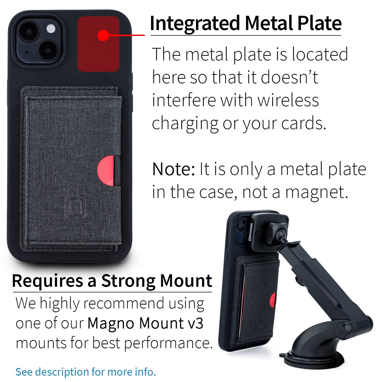 iPhone 14 Plus Flip Card Case [Black]