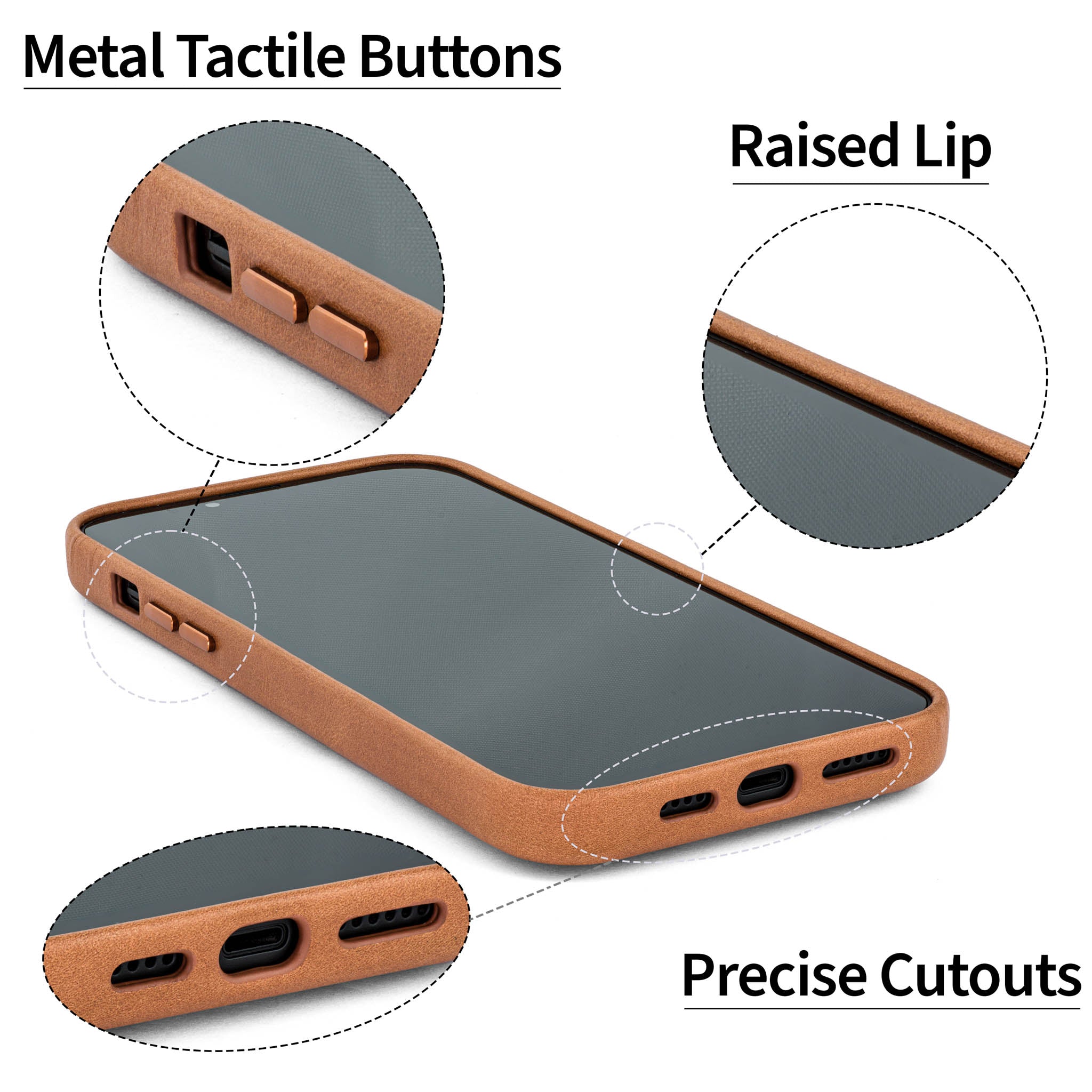 iPhone 14 Plus Genuine Leather M2GL Card Case [Light Brown]