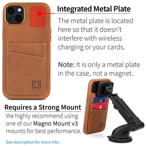 iPhone 14 Plus Genuine Leather M2GL Card Case [Light Brown]