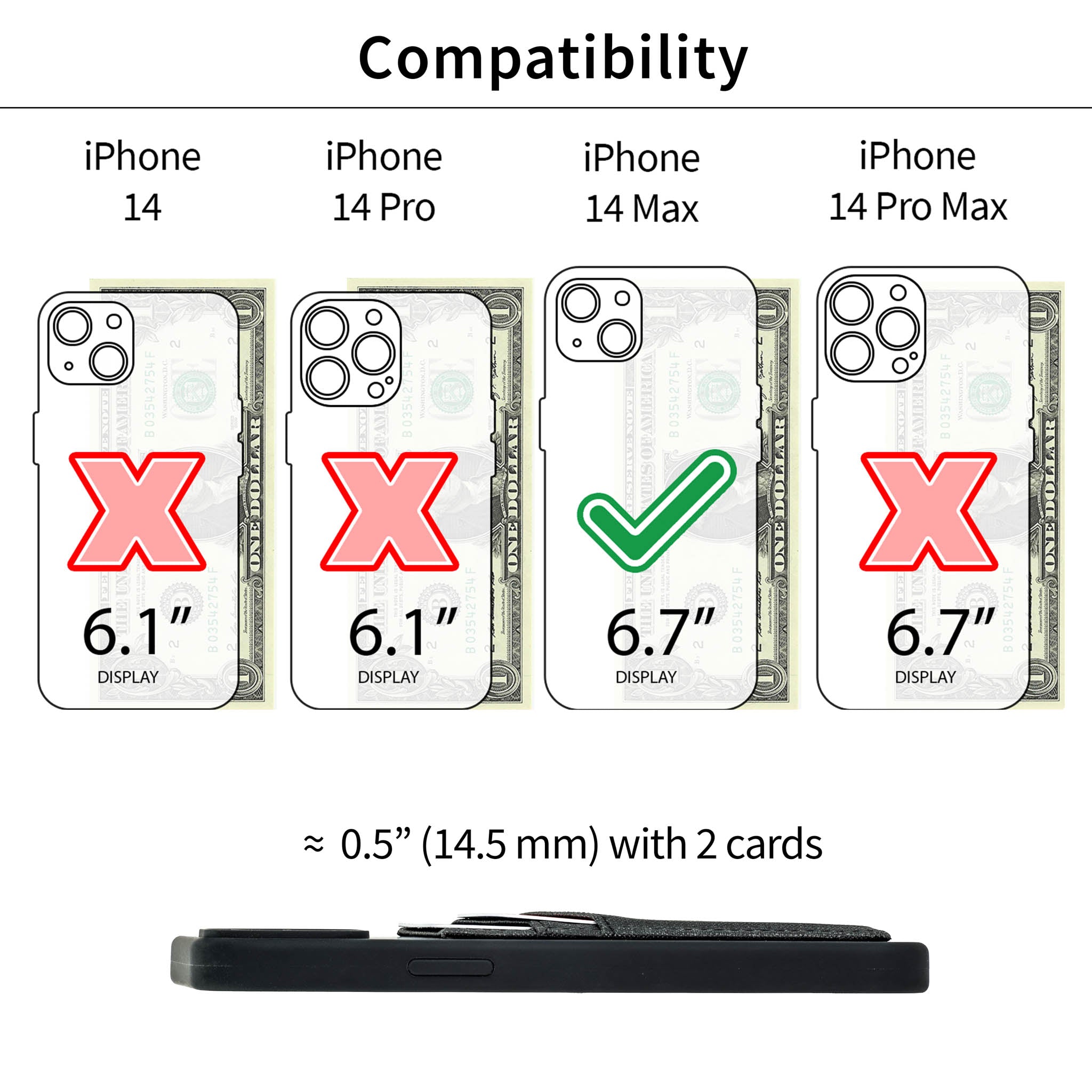 iPhone 14 Plus Silicone M2L Card Case [Black]