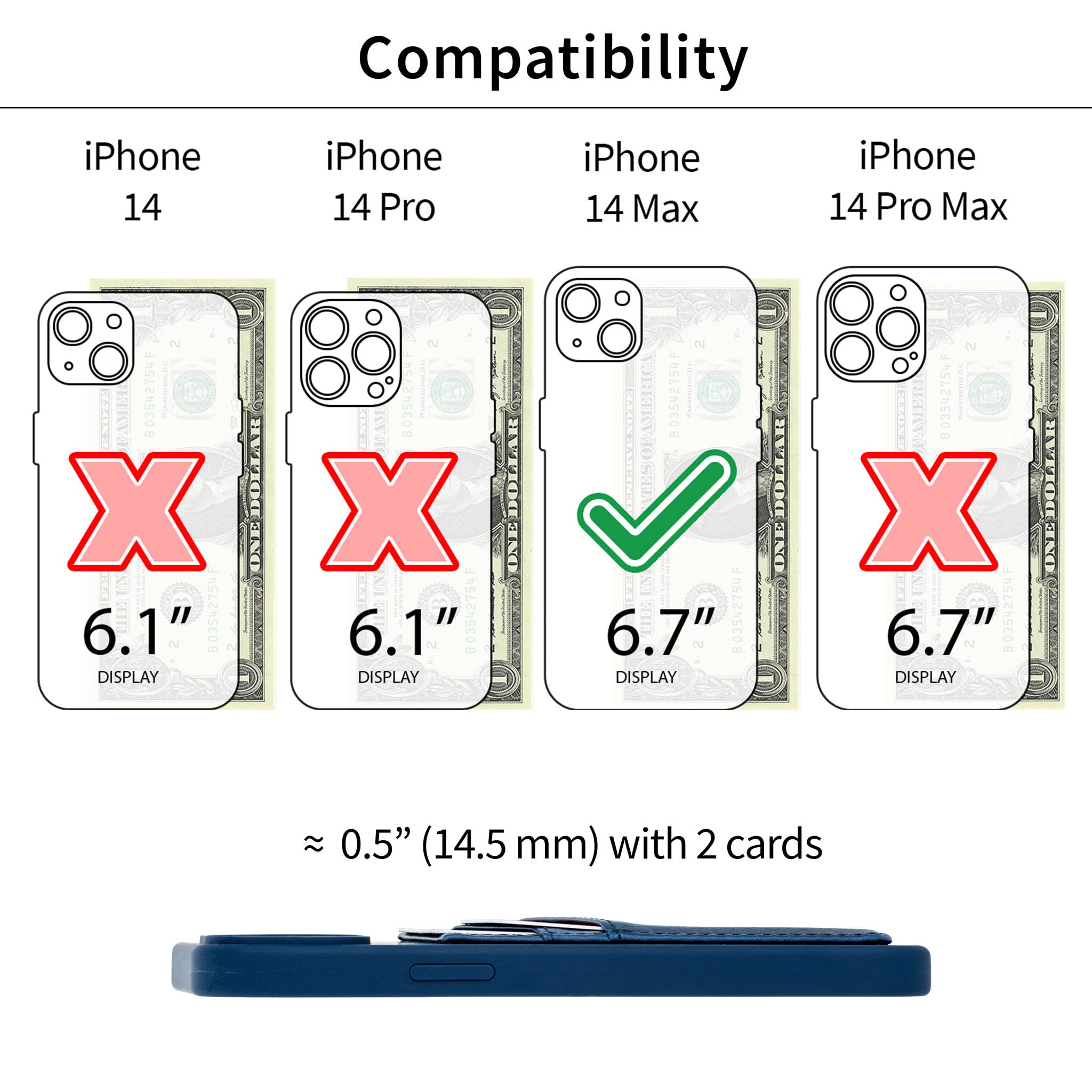 iPhone 14 Plus Silicone M2L Card Case [Navy]