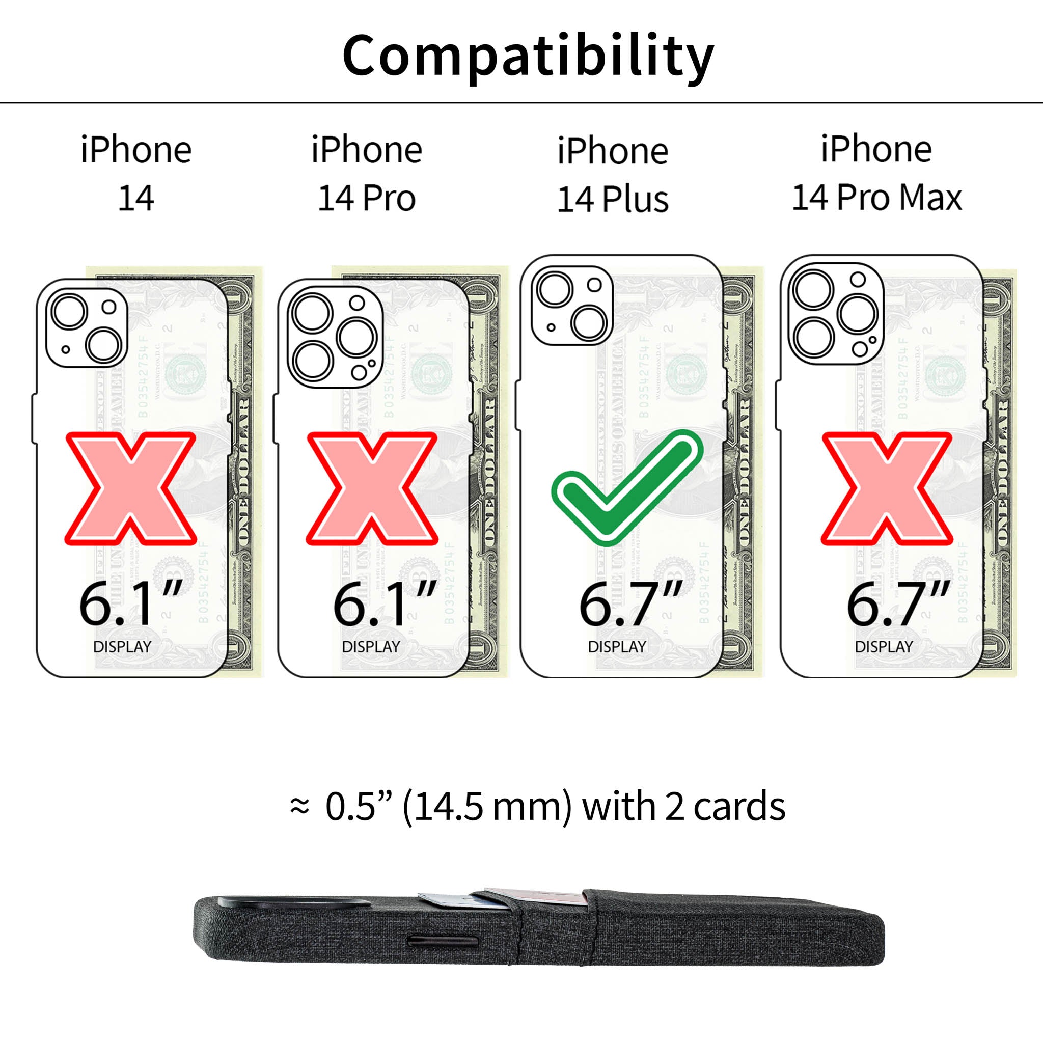 iPhone 14 Plus Luxe M2 Card Case [Black]
