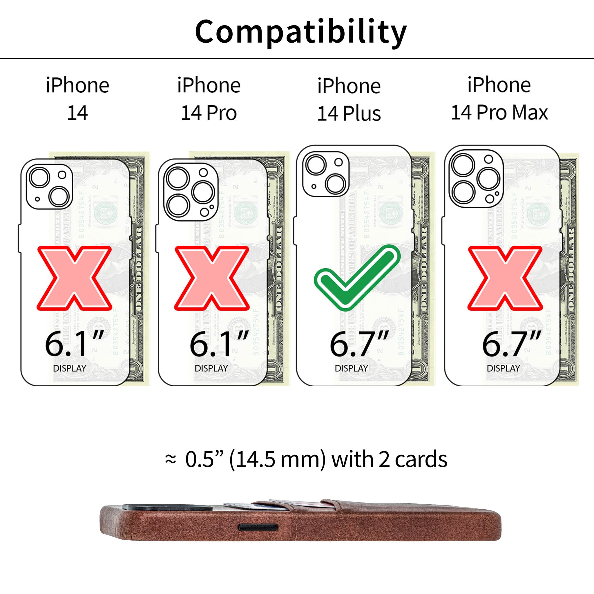 iPhone 14 Plus Exec M2 Card Case [Brown]