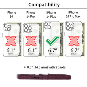 iPhone 14 Plus Luxe M2 Card Case [Burgundy]