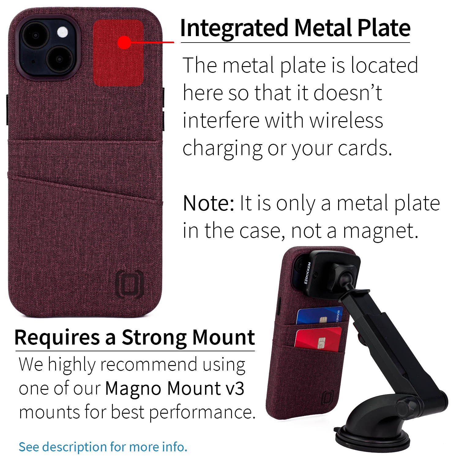iPhone 14 Plus Luxe M2 Card Case [Burgundy]