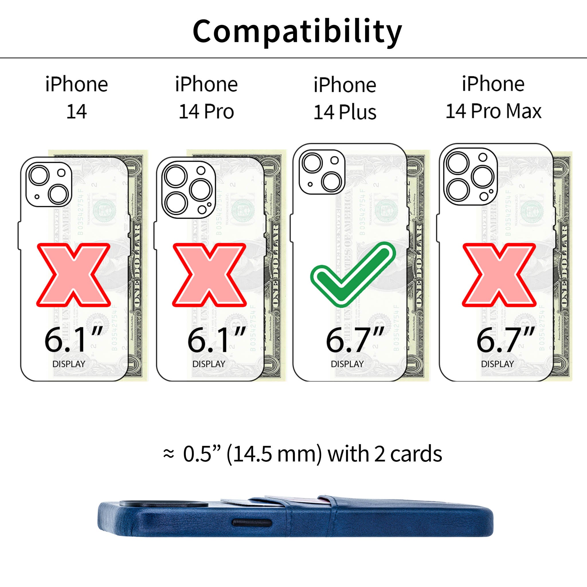 iPhone 14 Plus Exec M2 Card Case [Navy]