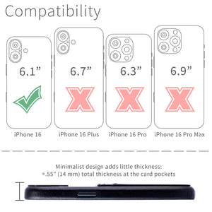 iPhone 16 Genuine Leather M2GL Card Case [Black]