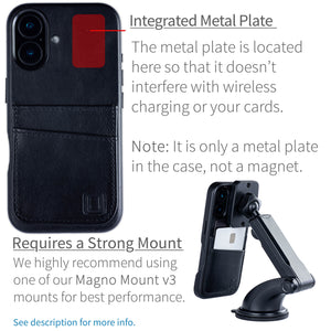 iPhone 16 Genuine Leather M2GL Card Case [Black]