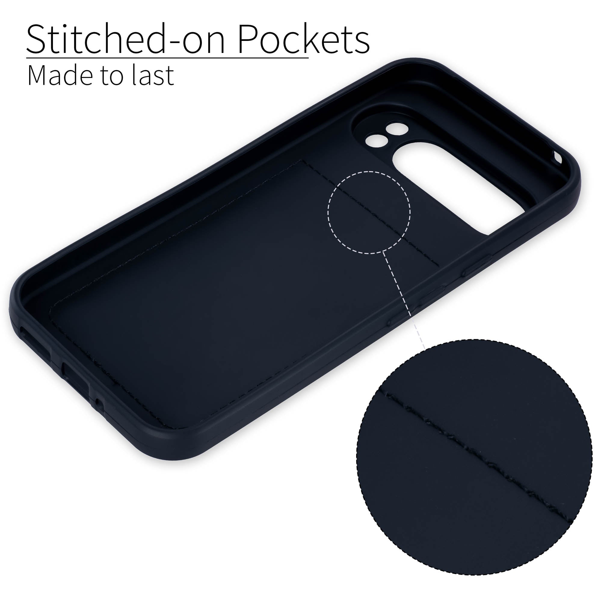 Pixel 9 Pro XL Card Case with Hidden Metal Plate for Magnet 
