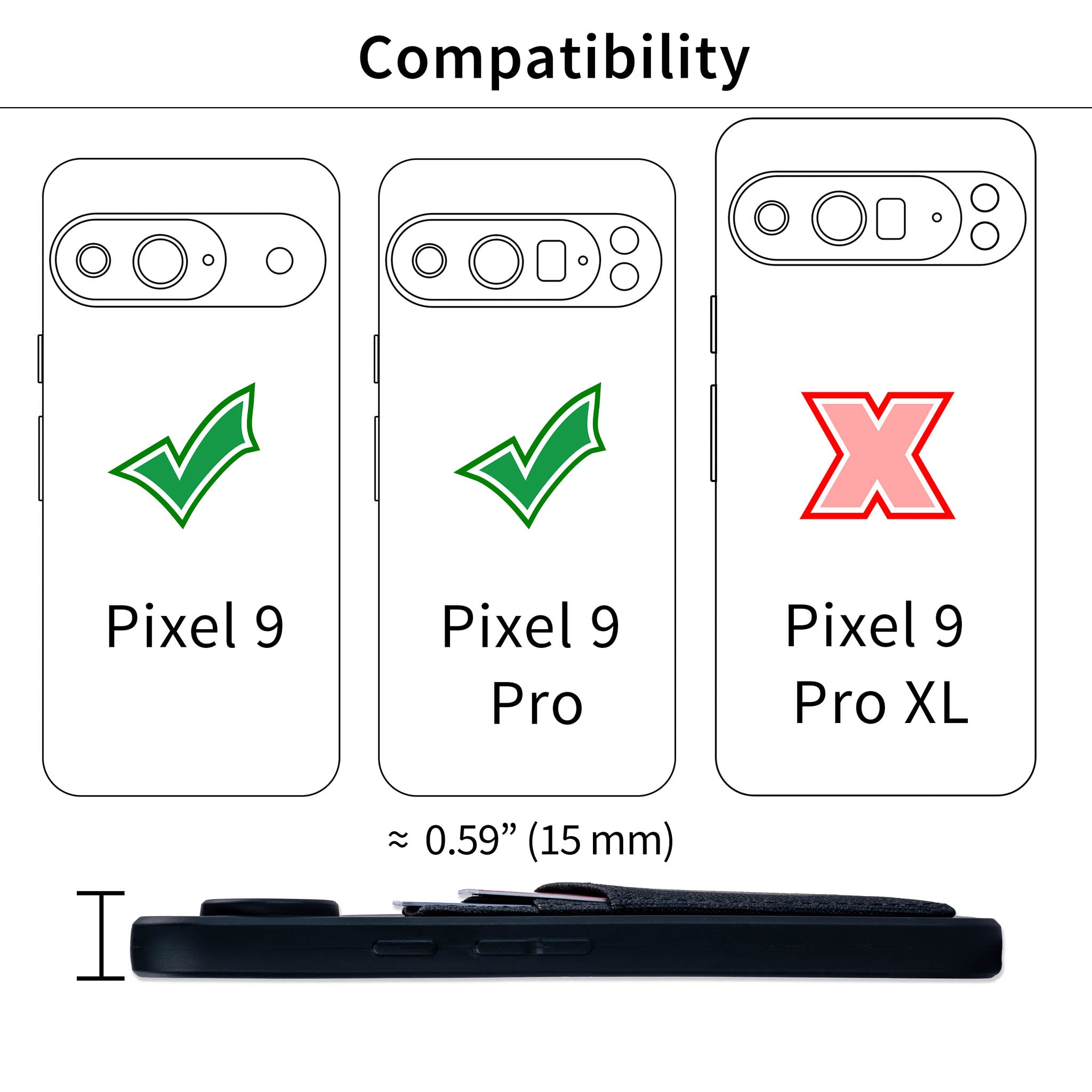 Pixel 9 and 9 Pro Luxe M2T Card Case [Black]