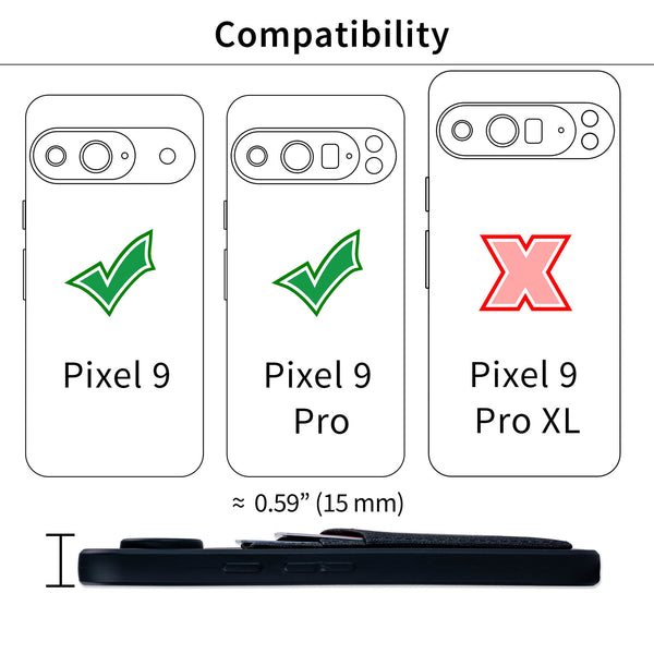 Dockem Pixel 9 & 9 Pro Card Case with Hidden Metal Plate for Magnet ...