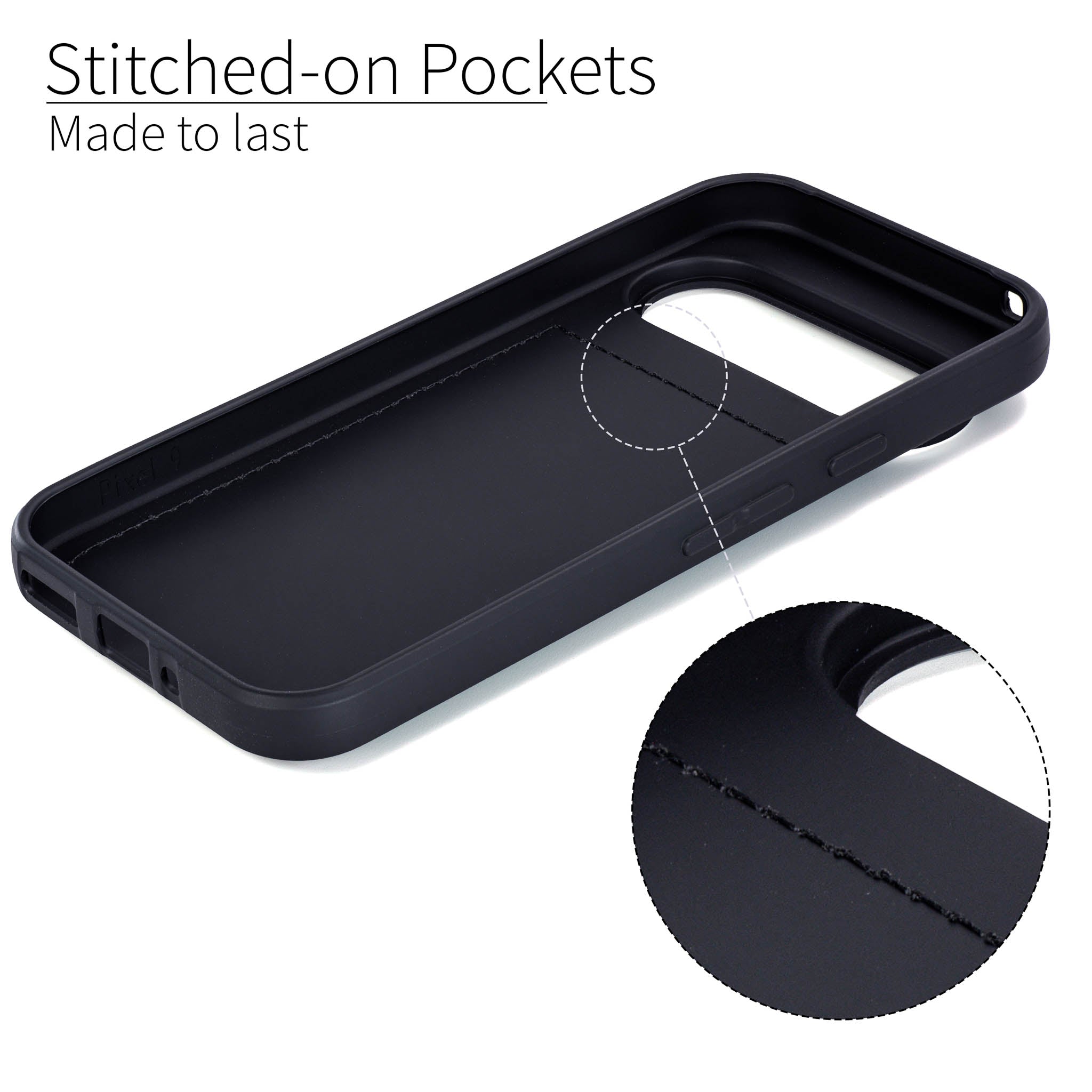 Dockem Google Pixel 9 and 9 Pro Luxe M2T Card case stitched one wallet style pockets