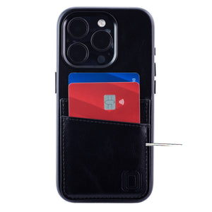 iPhone 15 Pro Genuine Leather M2GL Card Case [Black]