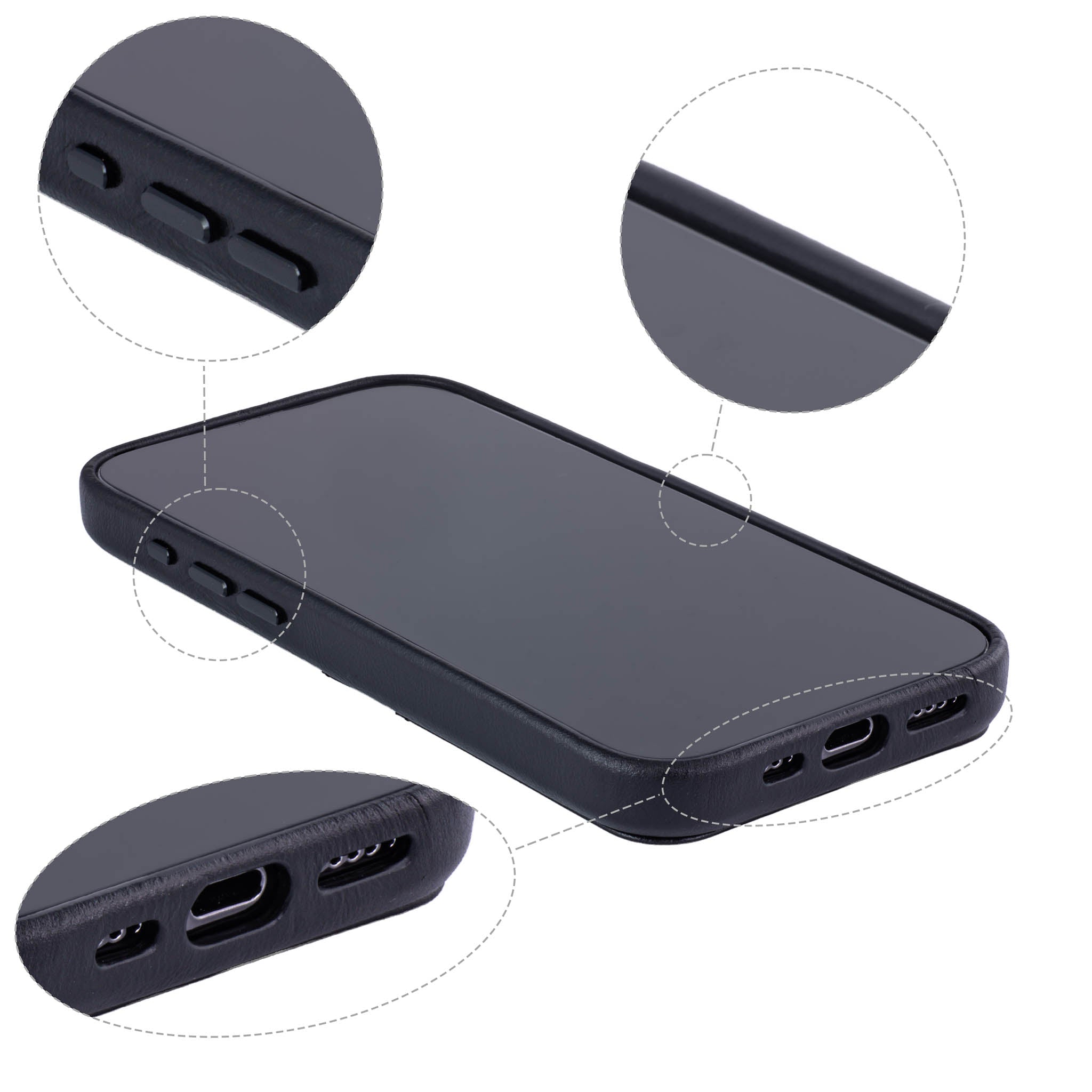 iPhone 15 Pro Genuine Leather M2GL Card Case [Black]