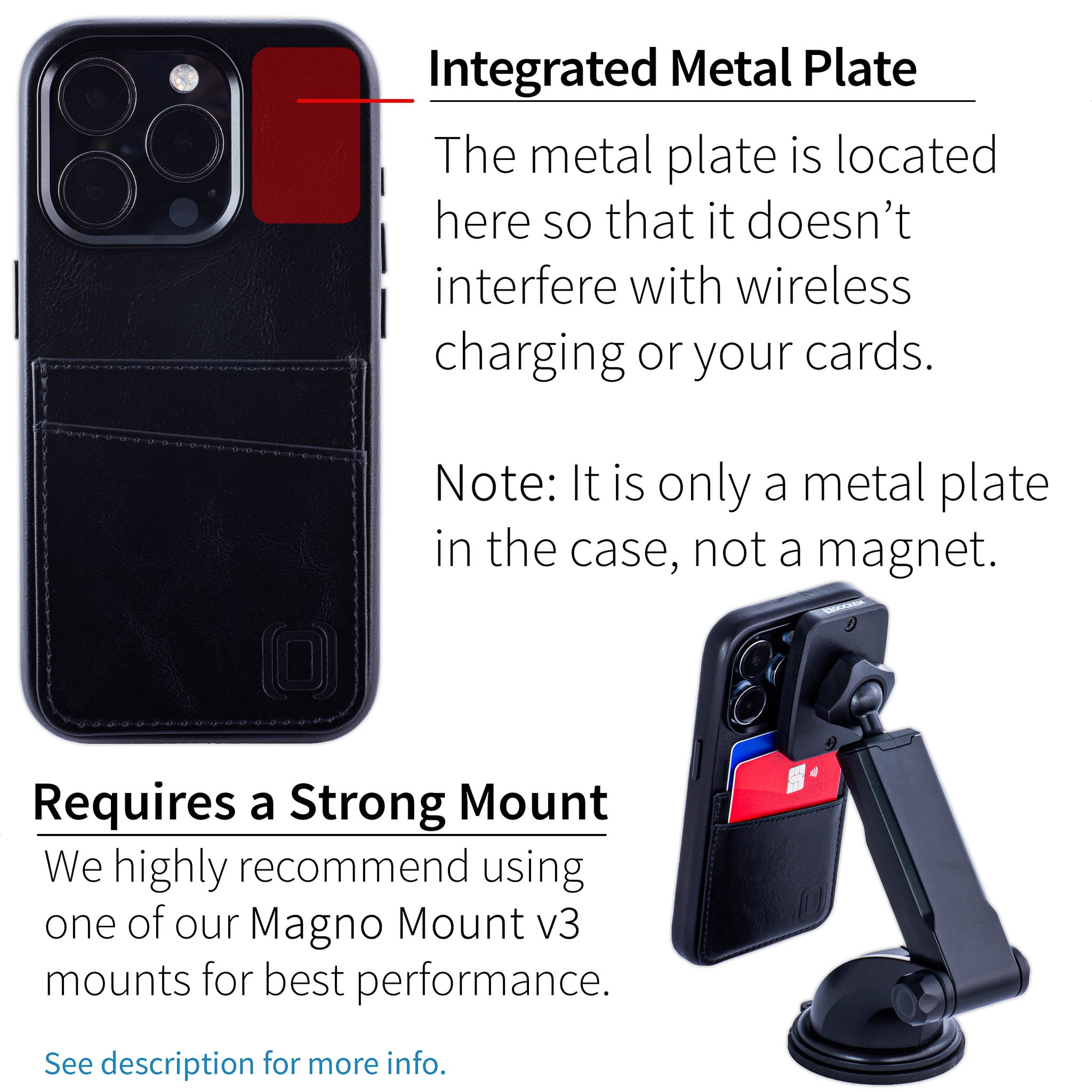 iPhone 15 Pro Genuine Leather M2GL Card Case [Black]