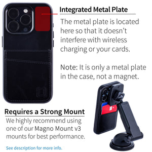 iPhone 15 Pro Genuine Leather M2GL Card Case [Black]