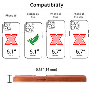 iPhone 15 Pro Genuine Leather M2GL Card Case [Light Brown]
