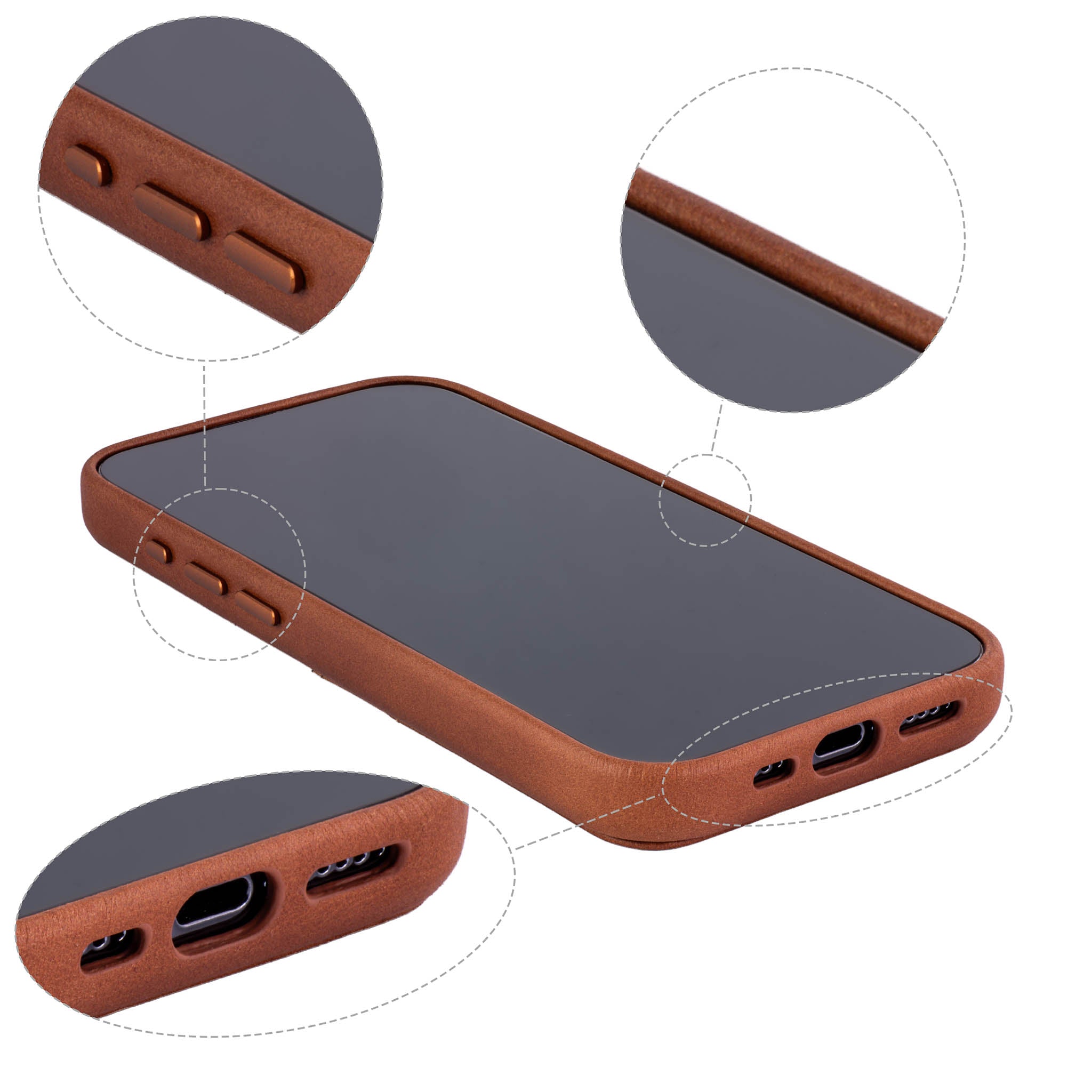 iPhone 15 Pro Genuine Leather M2GL Card Case [Light Brown]