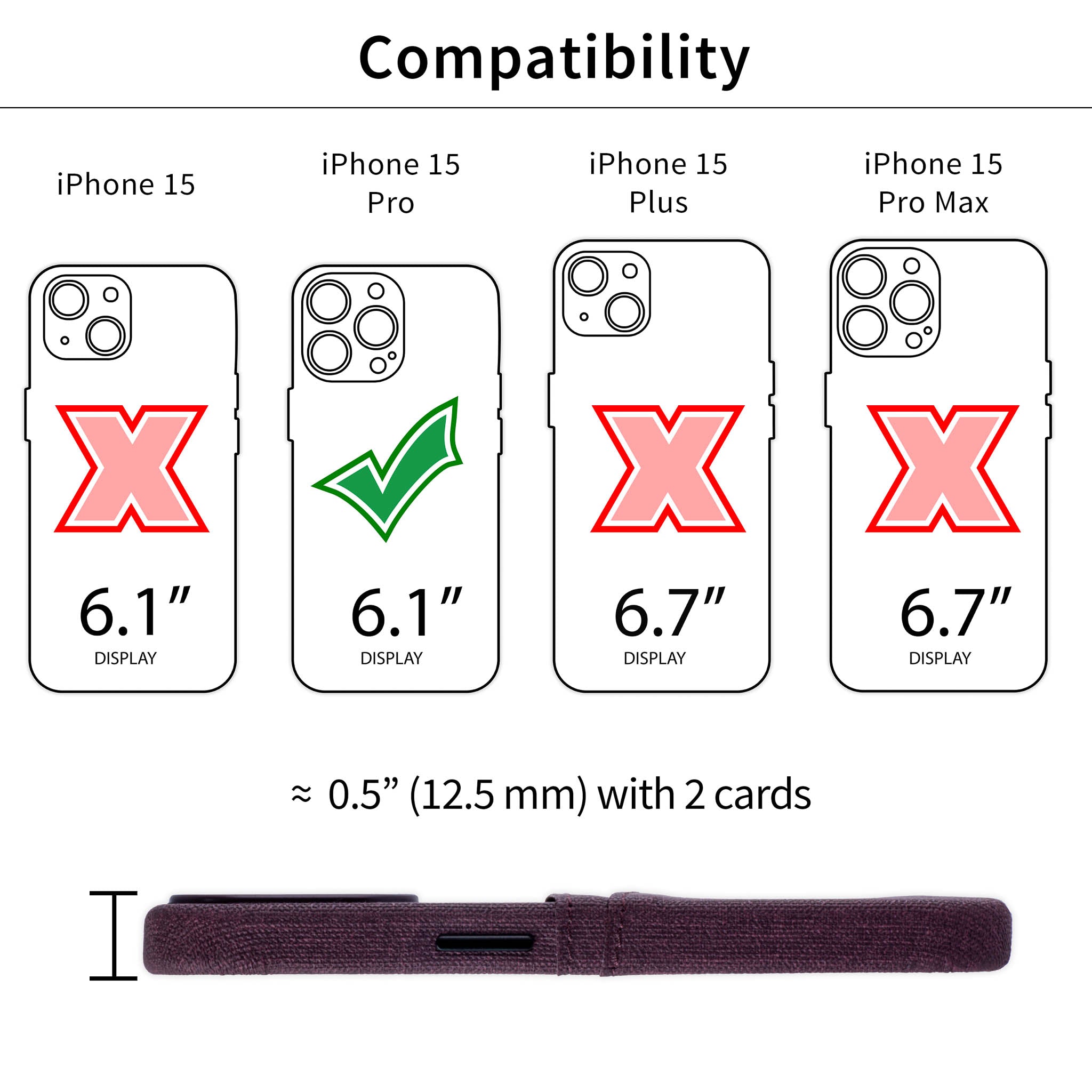 iPhone 15 Pro Luxe M2 Card Case [Burgundy]